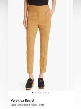 Veronica Beard Lago Linen-Blend Ankle Pants